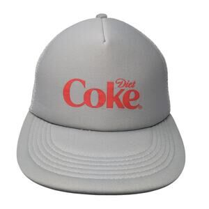 Diet Coke Snapback Trucker Hat Gray One Size Adjustable Mesh Back Polyester